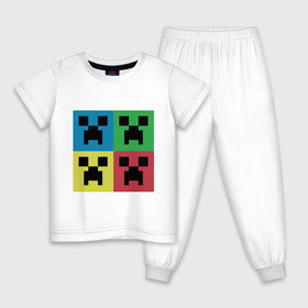 Детская пижама хлопок с принтом Minecraft в Курске, 100% хлопок |  брюки и футболка прямого кроя, без карманов, на брюках мягкая резинка на поясе и по низу штанин
 | boom | media | minecraft | игры | компьютерные игры | майнкрафт