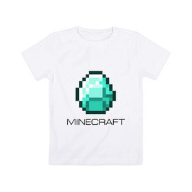 Детская футболка хлопок с принтом Minecraft в Курске, 100% хлопок | круглый вырез горловины, полуприлегающий силуэт, длина до линии бедер | boom | media | minecraft | игры | компьютерные игры | майнкрафт
