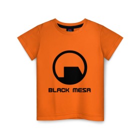 Детская футболка хлопок с принтом Black mesa в Курске, 100% хлопок | круглый вырез горловины, полуприлегающий силуэт, длина до линии бедер | black mesa | half life | игра | халф лайф