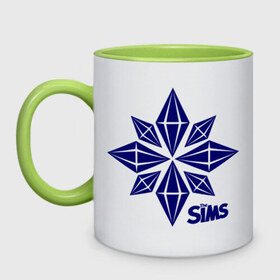 Кружка двухцветная с принтом Sims узор в Курске, керамика | объем — 330 мл, диаметр — 80 мм. Цветная ручка и кайма сверху, в некоторых цветах — вся внутренняя часть | Тематика изображения на принте: sims | игра симс | симс | симс 4