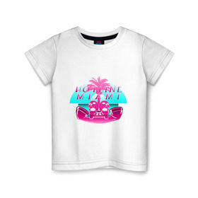 Детская футболка хлопок с принтом Hotline Miami logo в Курске, 100% хлопок | круглый вырез горловины, полуприлегающий силуэт, длина до линии бедер | hotline miami