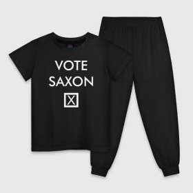 Детская пижама хлопок с принтом Vote Saxon в Курске, 100% хлопок |  брюки и футболка прямого кроя, без карманов, на брюках мягкая резинка на поясе и по низу штанин
 | vote saxon doctor who доктор кто саксон голос