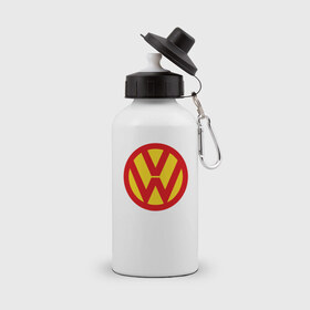 Бутылка спортивная с принтом Super Volkswagen в Курске, металл | емкость — 500 мл, в комплекте две пластиковые крышки и карабин для крепления | super volkswagen
