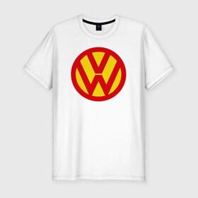 Мужская футболка премиум с принтом Super Volkswagen в Курске, 92% хлопок, 8% лайкра | приталенный силуэт, круглый вырез ворота, длина до линии бедра, короткий рукав | super volkswagen