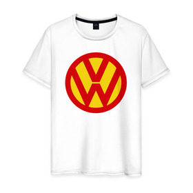 Мужская футболка хлопок с принтом Super Volkswagen в Курске, 100% хлопок | прямой крой, круглый вырез горловины, длина до линии бедер, слегка спущенное плечо. | super volkswagen