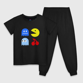Детская пижама хлопок с принтом Packman в Курске, 100% хлопок |  брюки и футболка прямого кроя, без карманов, на брюках мягкая резинка на поясе и по низу штанин
 | pack man | packman | денди | пакман | пэкмэн