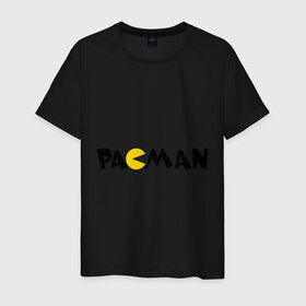 Мужская футболка хлопок с принтом Packman в Курске, 100% хлопок | прямой крой, круглый вырез горловины, длина до линии бедер, слегка спущенное плечо. | 