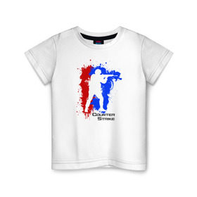 Детская футболка хлопок с принтом Counter Strike в Курске, 100% хлопок | круглый вырез горловины, полуприлегающий силуэт, длина до линии бедер | counter   strike | контра | стрелялка