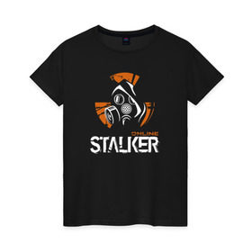 Женская футболка хлопок с принтом Stalker в Курске, 100% хлопок | прямой крой, круглый вырез горловины, длина до линии бедер, слегка спущенное плечо | shooter | stalker | радиация | шутер