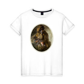 Женская футболка хлопок с принтом Портрет Сталкера в Курске, 100% хлопок | прямой крой, круглый вырез горловины, длина до линии бедер, слегка спущенное плечо | shooter | stalker | радиация | шутер