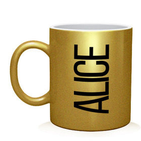 Кружка с принтом Алиса в Курске, керамика | объем — 330 мл, диаметр — 80 мм. Принт наносится на бока кружки, можно сделать два разных изображения | алиса
