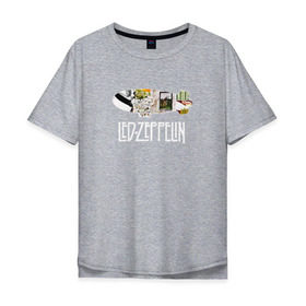 Мужская футболка хлопок Oversize с принтом Led Zeppelin в Курске, 100% хлопок | свободный крой, круглый ворот, “спинка” длиннее передней части | led zeppelin