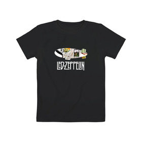 Детская футболка хлопок с принтом Led Zeppelin в Курске, 100% хлопок | круглый вырез горловины, полуприлегающий силуэт, длина до линии бедер | led zeppelin
