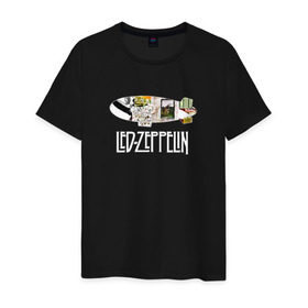 Мужская футболка хлопок с принтом Led Zeppelin в Курске, 100% хлопок | прямой крой, круглый вырез горловины, длина до линии бедер, слегка спущенное плечо. | Тематика изображения на принте: led zeppelin