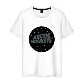 Мужская футболка хлопок с принтом Arctic Monkeys в Курске, 100% хлопок | прямой крой, круглый вырез горловины, длина до линии бедер, слегка спущенное плечо. | arctic monkeys  британская инди рок группаmonkeys | джейм кук