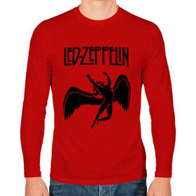 Мужской лонгслив хлопок с принтом Led Zeppelin swan в Курске, 100% хлопок |  | Тематика изображения на принте: led zeppelin