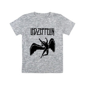 Детская футболка хлопок с принтом Led Zeppelin swan в Курске, 100% хлопок | круглый вырез горловины, полуприлегающий силуэт, длина до линии бедер | led zeppelin