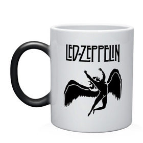 Кружка хамелеон с принтом Led Zeppelin swan в Курске, керамика | меняет цвет при нагревании, емкость 330 мл | Тематика изображения на принте: led zeppelin