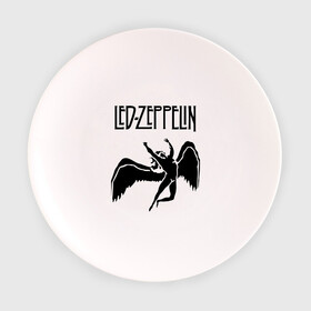 Тарелка 3D с принтом Led Zeppelin swan в Курске, фарфор | диаметр - 210 мм
диаметр для нанесения принта - 120 мм | led zeppelin