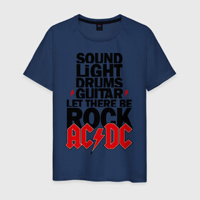 Мужская футболка хлопок с принтом AC/DC в Курске, 100% хлопок | прямой крой, круглый вырез горловины, длина до линии бедер, слегка спущенное плечо. | acdc | metal | trash | метал | металл | рок группы | эйсидиси