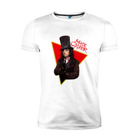 Мужская футболка премиум с принтом Alice Cooper в Курске, 92% хлопок, 8% лайкра | приталенный силуэт, круглый вырез ворота, длина до линии бедра, короткий рукав | alice cooper | metal | rock | метал | рок | рок музыка | элис купер