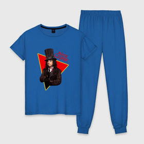Женская пижама хлопок с принтом Alice Cooper в Курске, 100% хлопок | брюки и футболка прямого кроя, без карманов, на брюках мягкая резинка на поясе и по низу штанин | alice cooper | metal | rock | метал | рок | рок музыка | элис купер
