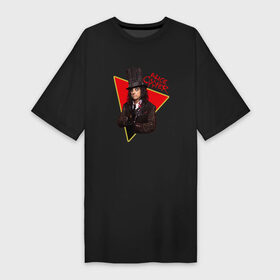 Платье-футболка хлопок с принтом Alice Cooper в Курске,  |  | alice cooper | metal | rock | метал | рок | рок музыка | элис купер