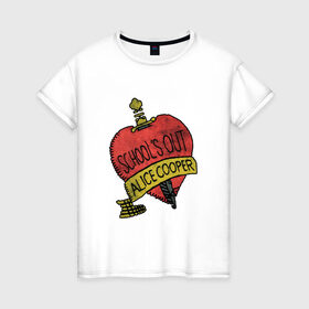 Женская футболка хлопок с принтом Alice Cooper в Курске, 100% хлопок | прямой крой, круглый вырез горловины, длина до линии бедер, слегка спущенное плечо | alice cooper | metal | rock | метал | рок | рок музыка | элис купер