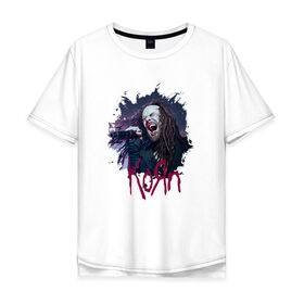 Мужская футболка хлопок Oversize с принтом Korn в Курске, 100% хлопок | свободный крой, круглый ворот, “спинка” длиннее передней части | korn | metal | дэвис | корн | метал | рок