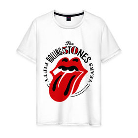 Мужская футболка хлопок с принтом Rolling Stones в Курске, 100% хлопок | прямой крой, круглый вырез горловины, длина до линии бедер, слегка спущенное плечо. | rolling stones