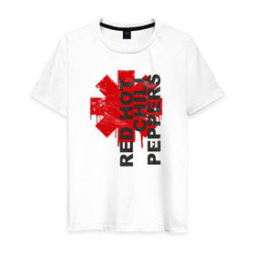 Мужская футболка хлопок с принтом Red Hot Chili Peppers в Курске, 100% хлопок | прямой крой, круглый вырез горловины, длина до линии бедер, слегка спущенное плечо. | chili | peppers | метал