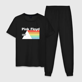 Мужская пижама хлопок с принтом Pink Floyd в Курске, 100% хлопок | брюки и футболка прямого кроя, без карманов, на брюках мягкая резинка на поясе и по низу штанин
 | pank | rok | пинк флойд)