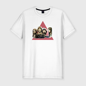 Мужская футболка премиум с принтом Pink Floyd portrait в Курске, 92% хлопок, 8% лайкра | приталенный силуэт, круглый вырез ворота, длина до линии бедра, короткий рукав | Тематика изображения на принте: pank | rok | пинк флойд)