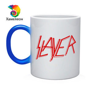 Кружка хамелеон с принтом Slayer logo в Курске, керамика | меняет цвет при нагревании, емкость 330 мл | Тематика изображения на принте: alternative rock | pank | punk | rock | slayer | альтернативный рок | метал | панк | рок | слаер | тяжелая музыка | хард рок | хеви метал