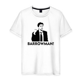 Мужская футболка хлопок с принтом Doctor who: Barrowman! в Курске, 100% хлопок | прямой крой, круглый вырез горловины, длина до линии бедер, слегка спущенное плечо. | Тематика изображения на принте: doctor who: barrowman доктор кто десятый тен