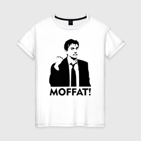 Женская футболка хлопок с принтом Doctor who: Moffar! в Курске, 100% хлопок | прямой крой, круглый вырез горловины, длина до линии бедер, слегка спущенное плечо | doctor who: moffar доктор кто десятый теннан