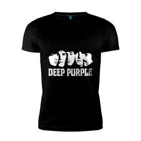 Мужская футболка премиум с принтом Deep Purple в Курске, 92% хлопок, 8% лайкра | приталенный силуэт, круглый вырез ворота, длина до линии бедра, короткий рукав | deep | deep purple | metal | purple | rock | trash metal | дип перпл | метал | металл | рок