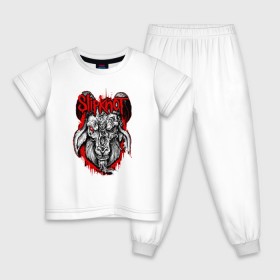Детская пижама хлопок с принтом Slipknot goat в Курске, 100% хлопок |  брюки и футболка прямого кроя, без карманов, на брюках мягкая резинка на поясе и по низу штанин
 | metall | punk | slipknot | метал | панк рок | слипнот