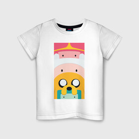 Детская футболка хлопок с принтом Adventure Time в Курске, 100% хлопок | круглый вырез горловины, полуприлегающий силуэт, длина до линии бедер | Тематика изображения на принте: 