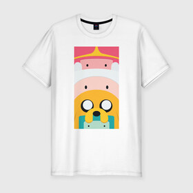 Мужская футболка премиум с принтом Adventure Time в Курске, 92% хлопок, 8% лайкра | приталенный силуэт, круглый вырез ворота, длина до линии бедра, короткий рукав | Тематика изображения на принте: 
