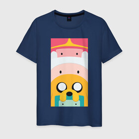 Мужская футболка хлопок с принтом Adventure Time в Курске, 100% хлопок | прямой крой, круглый вырез горловины, длина до линии бедер, слегка спущенное плечо. | 