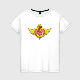 Женская футболка хлопок с принтом Sailor moon в Курске, 100% хлопок | прямой крой, круглый вырез горловины, длина до линии бедер, слегка спущенное плечо | sailor moon | луна