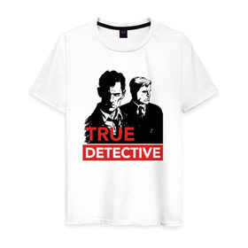 Мужская футболка хлопок с принтом Настоящий детектив в Курске, 100% хлопок | прямой крой, круглый вырез горловины, длина до линии бедер, слегка спущенное плечо. | true detective | сериал