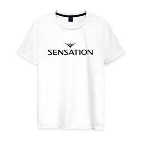 Мужская футболка хлопок с принтом Sensation в Курске, 100% хлопок | прямой крой, круглый вырез горловины, длина до линии бедер, слегка спущенное плечо. | house | sensation