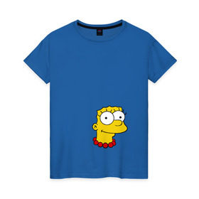 Женская футболка хлопок с принтом Marge Simpson в Курске, 100% хлопок | прямой крой, круглый вырез горловины, длина до линии бедер, слегка спущенное плечо | 