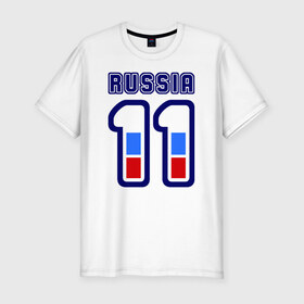 Мужская футболка премиум с принтом Russia - 11 (Республика Коми) в Курске, 92% хлопок, 8% лайкра | приталенный силуэт, круглый вырез ворота, длина до линии бедра, короткий рукав | 