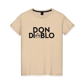 Женская футболка хлопок с принтом Don Diablo в Курске, 100% хлопок | прямой крой, круглый вырез горловины, длина до линии бедер, слегка спущенное плечо | Тематика изображения на принте: dj | don diablo | house | хаус
