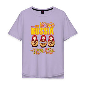 Мужская футболка хлопок Oversize с принтом National team Russia в Курске, 100% хлопок | свободный крой, круглый ворот, “спинка” длиннее передней части | матрешки | патриоты | родина | россия | рф