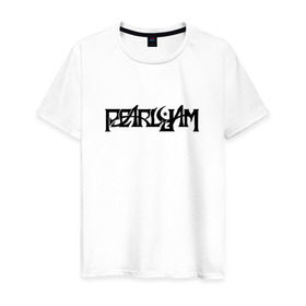 Мужская футболка хлопок с принтом Pearl Jam в Курске, 100% хлопок | прямой крой, круглый вырез горловины, длина до линии бедер, слегка спущенное плечо. | grunge | pearl jampearl jam | rock | грандж | рок