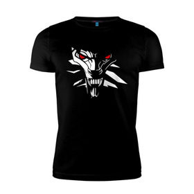 Мужская футболка премиум с принтом The witcher в Курске, 92% хлопок, 8% лайкра | приталенный силуэт, круглый вырез ворота, длина до линии бедра, короткий рукав | ведьмак